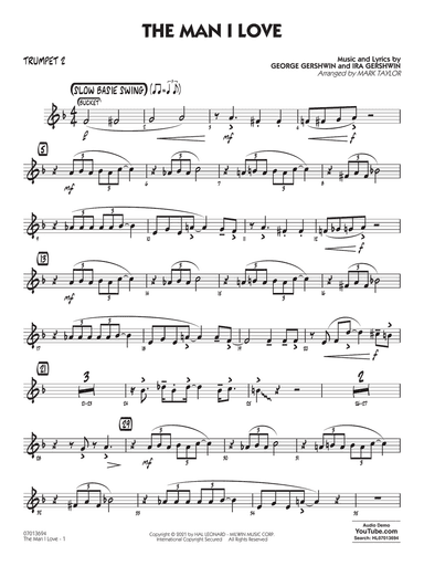 The Man I Love (arr. Mark Taylor) - Trumpet 2