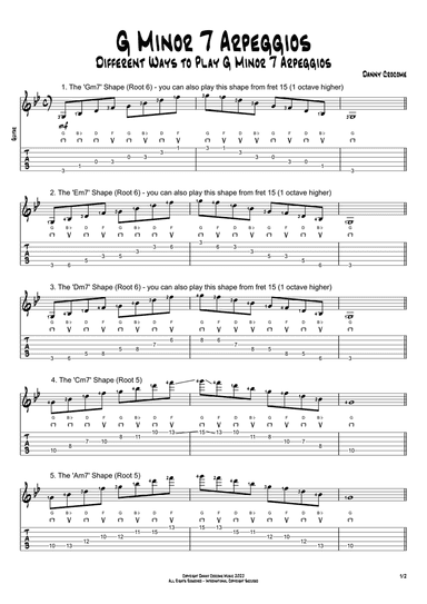 G Minor 7 Arpeggios (5 Ways to Play)