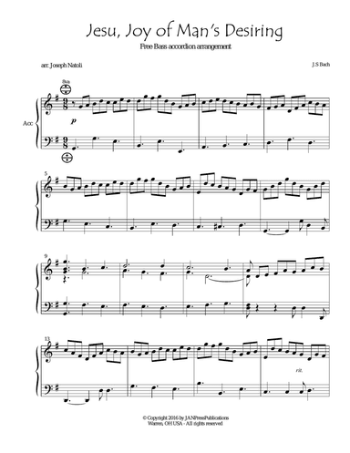 Jesu, Joy Of Man's Desiring (free bass accordion)