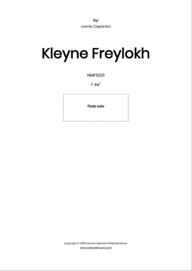 Kleyne Freylokh (Flute solo, piano acc.)