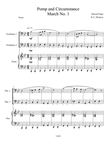 Pomp and Circumstance (Trombone Duet with Piano Accompaniment)