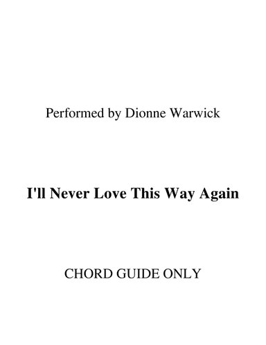 I'll Never Love This Way Again