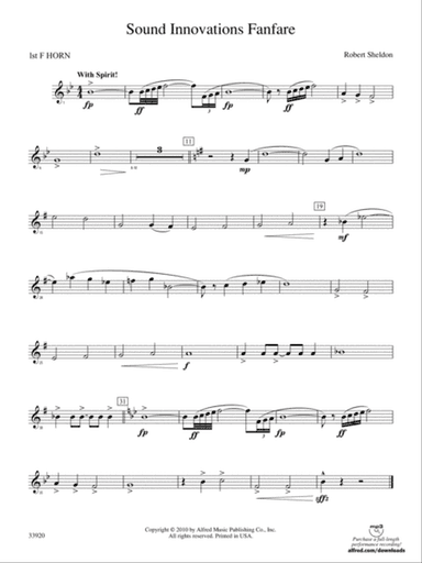 Sound Innovations Fanfare: 1st F Horn