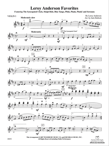 Leroy Anderson Favorites: 1st Violin