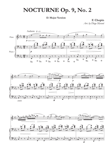 Nocturne Op. 9, No. 2 for Flute and Piano
