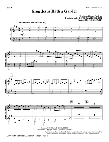 King Jesus Hath a Garden (arr. John Leavitt) - Harp