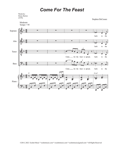 Come For The Feast (Vocal Quartet - (SATB)