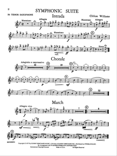 Symphonic Suite: B-flat Tenor Saxophone