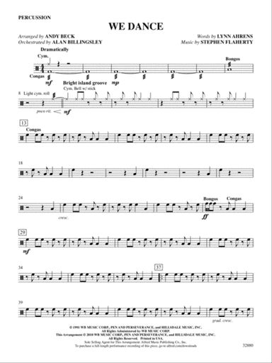 We Dance (from the musical Once on This Island): 1st Percussion