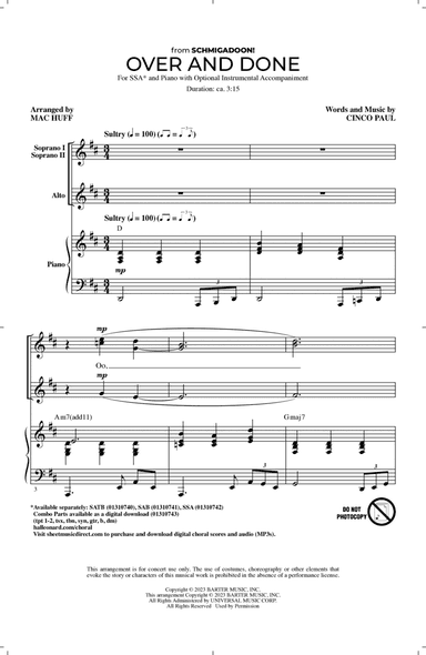 Over And Done (from Schmigadoon!) (arr. Mac Huff)