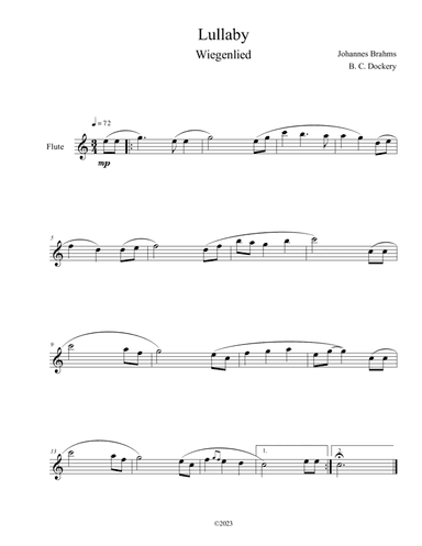 Brahms's Lullaby (Flute Solo)
