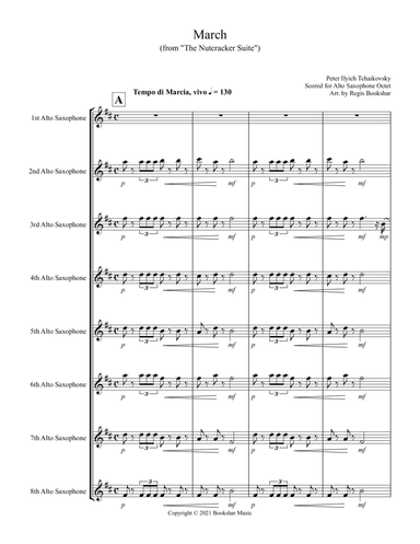 March (from "The Nutcracker Suite") (F) (Alto Saxophone Octet)