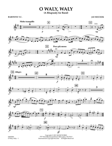 O Waly Waly (A Rhapsody For Band) - Baritone T.C.