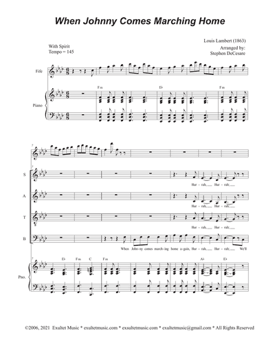 When Johnny Comes Marching Home (Vocal Quartet - (SATB)