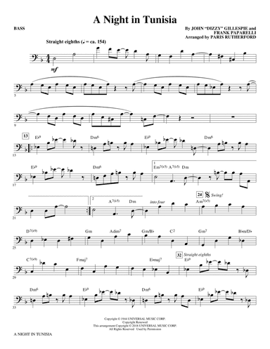 A Night in Tunisia (arr. Paris Rutherford) - Bass
