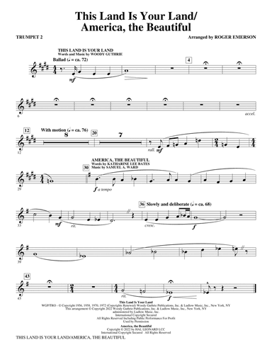 This Land Is Your Land/America, The Beautiful - Bb Trumpet 2