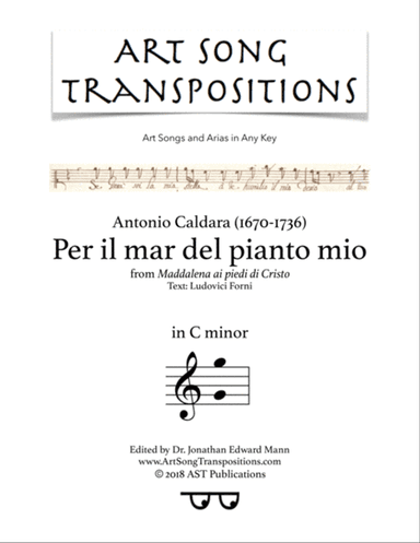 CALDARA: Per il mar del pianto mio (transposed to C minor)