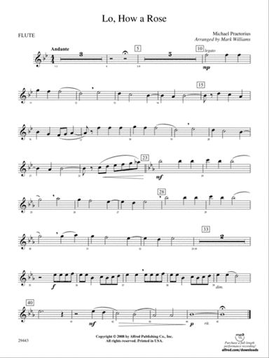 Lo, How a Rose: Flute