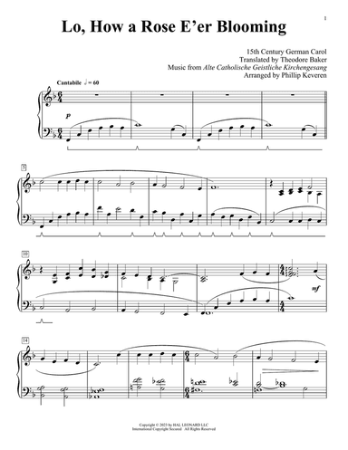 Lo, How A Rose E'er Blooming (arr. Phillip Keveren)