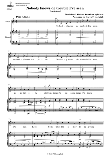 Nobody knows de trouble I've seen