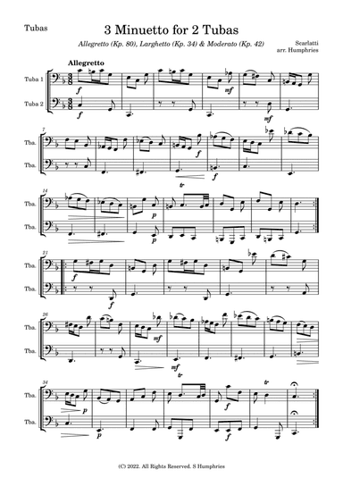 3 Minuetto for 2 Tubas