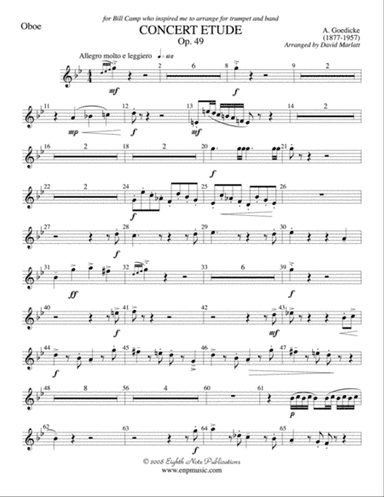 Concert Etude, Op. 49 (Solo Trumpet and Concert Band): Oboe
