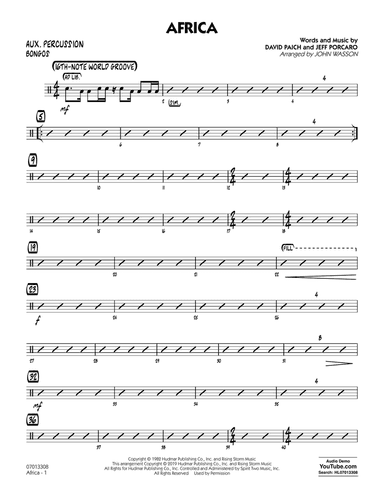 Africa (arr. John Wasson) - Aux. Percussion