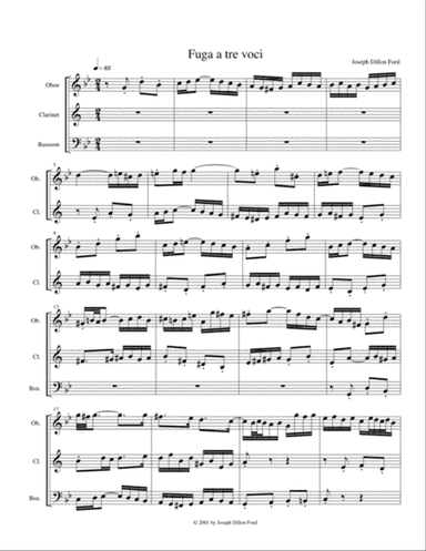 Fuga a tre (3 part fugue) for wind trio