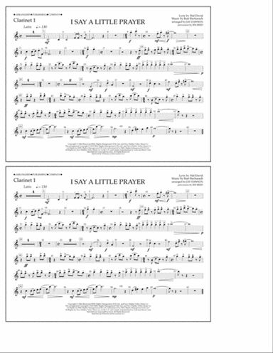 I Say a Little Prayer (arr. Jay Dawson) - Clarinet 1