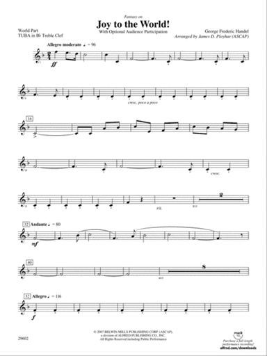 Joy to the World: (wp) B-flat Tuba T.C.