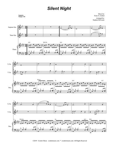 Silent Night (Duet for Soprano and Tenor Saxophone)