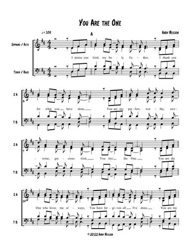 You Are the One - SATB standard notation