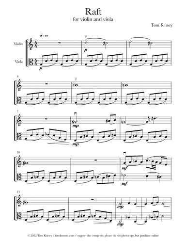 Raft - for violin and viola