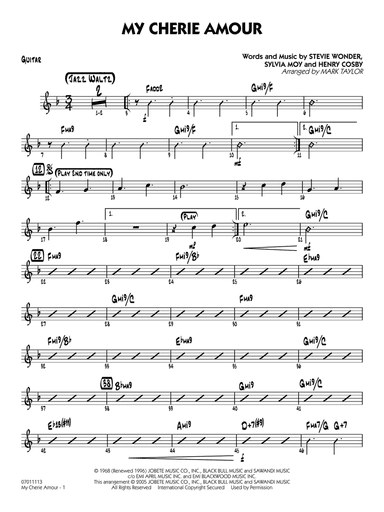 My Cherie Amour (arr. Mark Taylor) - Guitar