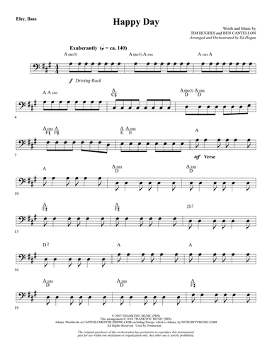 Happy Day (arr. Ed Hogan) - Bass