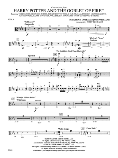 Harry Potter and the Goblet of Fire,™ Concert Suite from: Viola