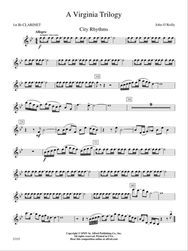 A Virginia Trilogy: 1st B-flat Clarinet