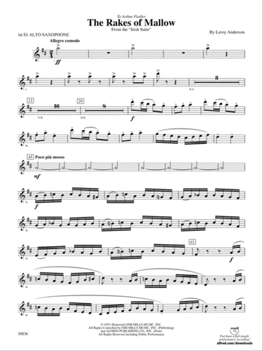 The Rakes of Mallow (from the Irish Suite): E-flat Alto Saxophone