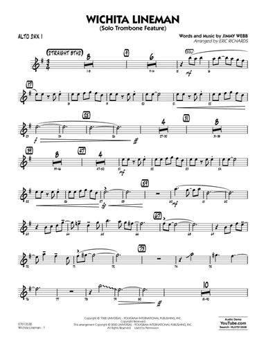 Wichita Lineman (arr. Eric Richards) - Alto Sax 1