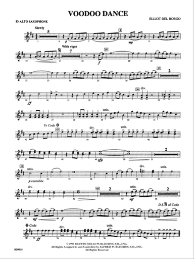 Voodoo Dance: E-flat Alto Saxophone