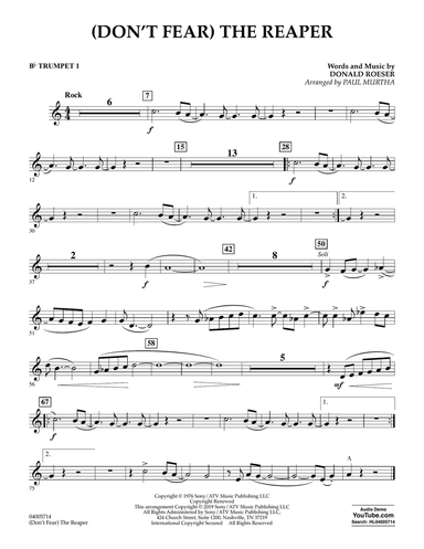 (Don't Fear) The Reaper (arr. Paul Murtha) - Bb Trumpet 1