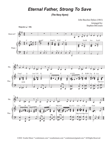 Eternal Father, Strong To Save (The Navy Hymn) (French Horn solo and Piano)