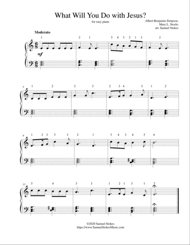 What Will You Do with Jesus? - for easy piano
