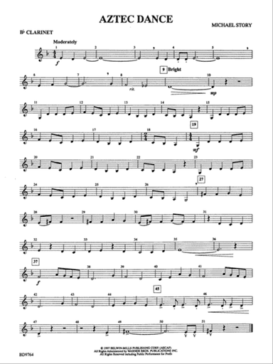 Aztec Dance: 1st B-flat Clarinet