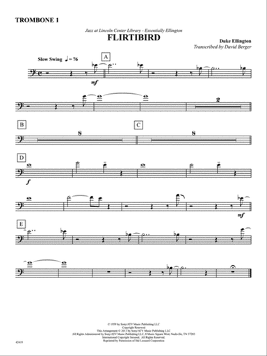 Flirtbird (from Anatomy of a Murder): 1st Trombone