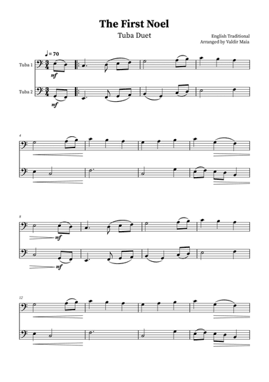 The First Noel - Tuba Duet