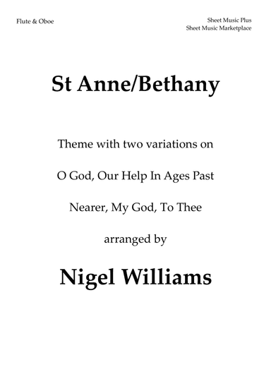St Anne, with Bethany, for Flute and Oboe