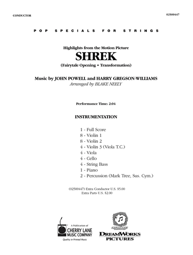 Highlights from Shrek - Full Score