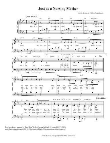 Just as a Nursing Mother (COMPASSION) -- hymn