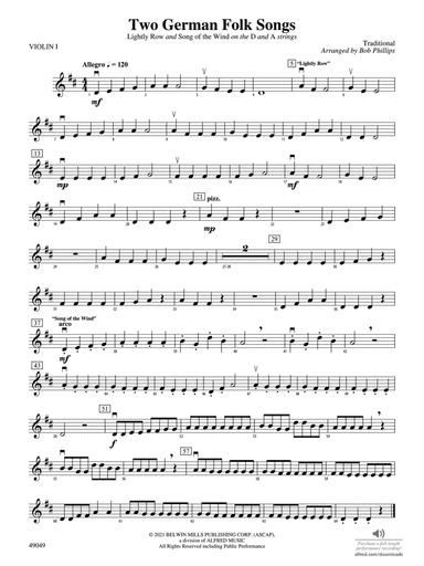 Two German Folk Songs: 1st Violin